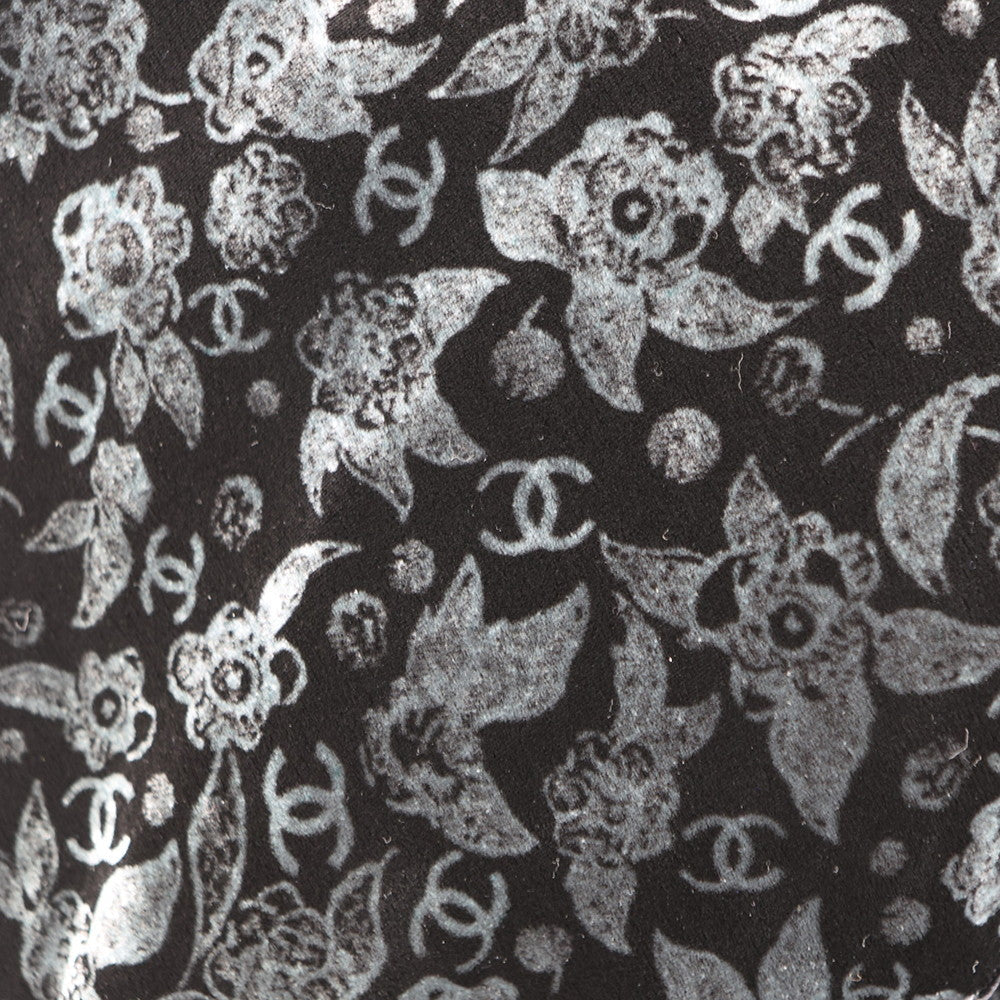 CHANEL CC Logo Velvet Skirt Size 36 BlackP78020-V69975-94305 82% Viscose, 18% Silk