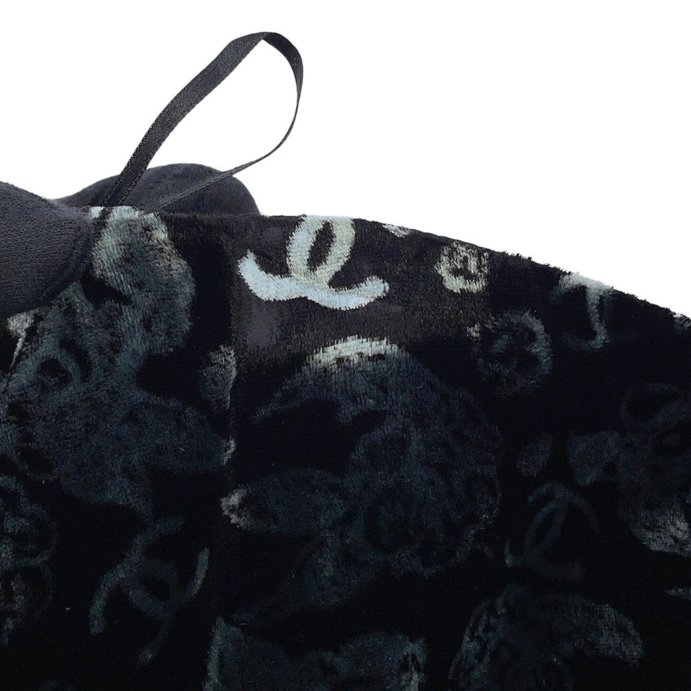 CHANEL CC Logo Velvet Skirt Size 36 BlackP78020-V69975-94305 82% Viscose, 18% Silk