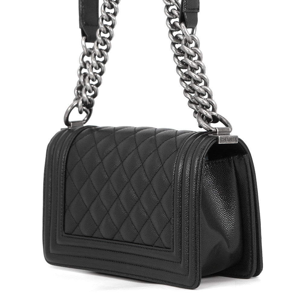 CHANEL Boy Chanel ChainShoulder Bag BlackA67085 Caviar Leather Size 20