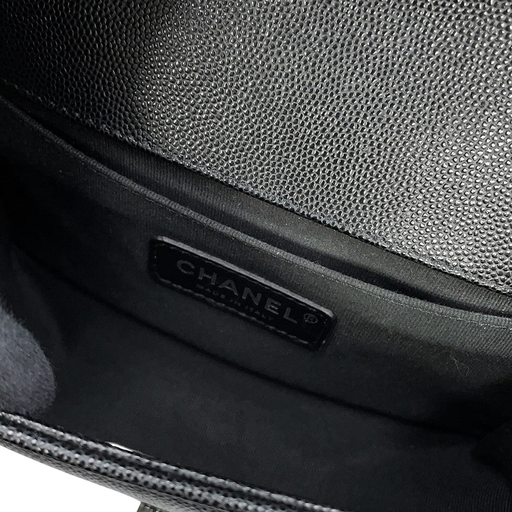 CHANEL Boy Chanel ChainShoulder Bag BlackA67085 Caviar Leather Size 20