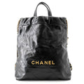 CHANEL CHANEL22 Backpack BlackAS3859 Shiny Calf Leather Size Small