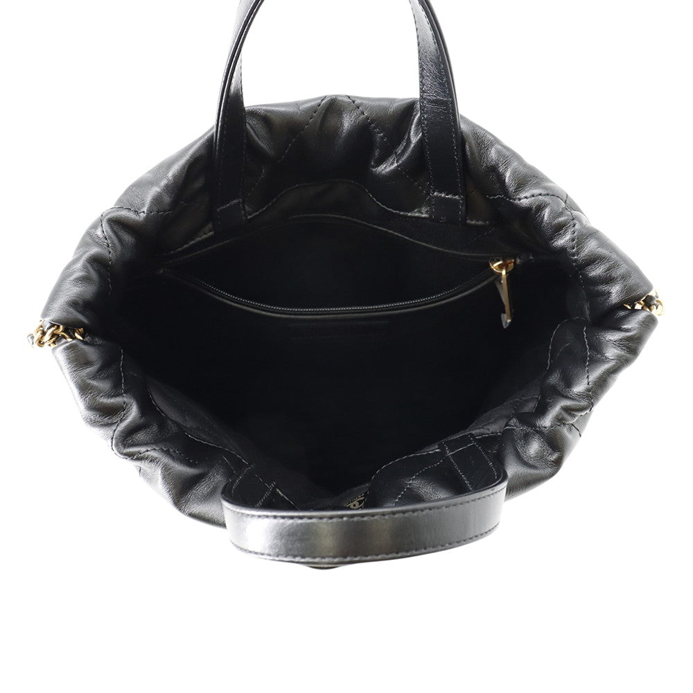 CHANEL CHANEL22 Backpack BlackAS3859 Shiny Calf Leather Size Small