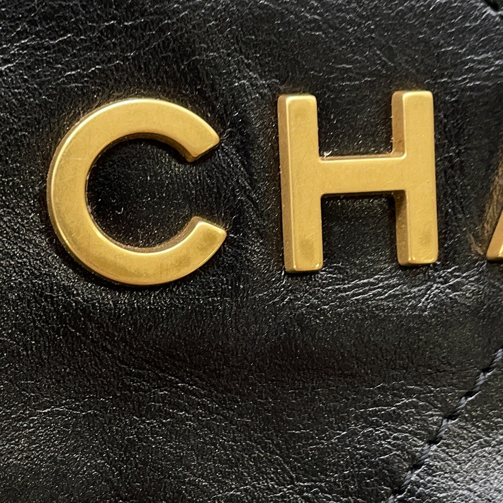 CHANEL CHANEL22 Backpack BlackAS3859 Shiny Calf Leather Size Small