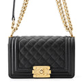 CHANEL Boy Chanel ChainShoulder Bag BlackA67085 Caviar Leather Size 20