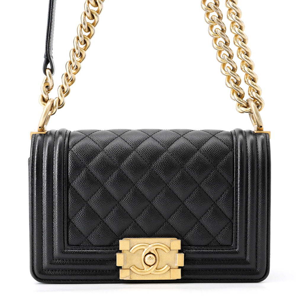 CHANEL Boy Chanel ChainShoulder Bag BlackA67085 Caviar Leather Size 20