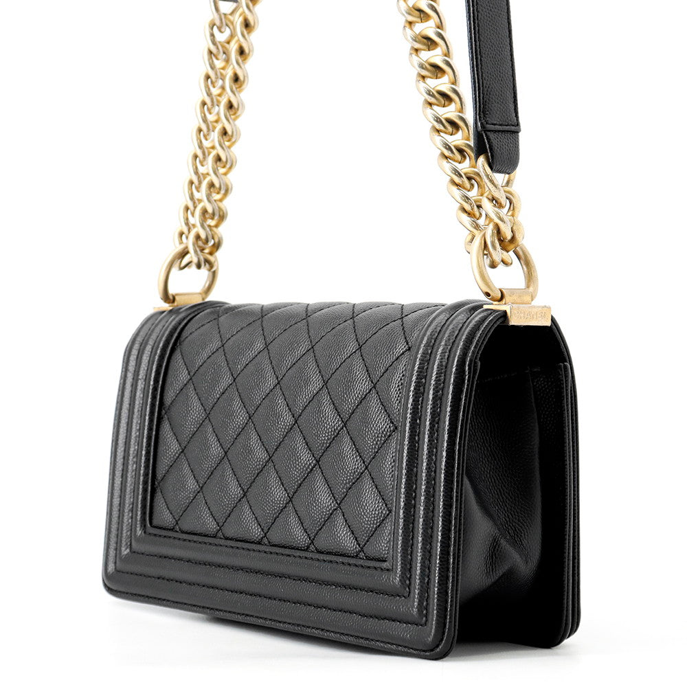 CHANEL Boy Chanel ChainShoulder Bag BlackA67085 Caviar Leather Size 20