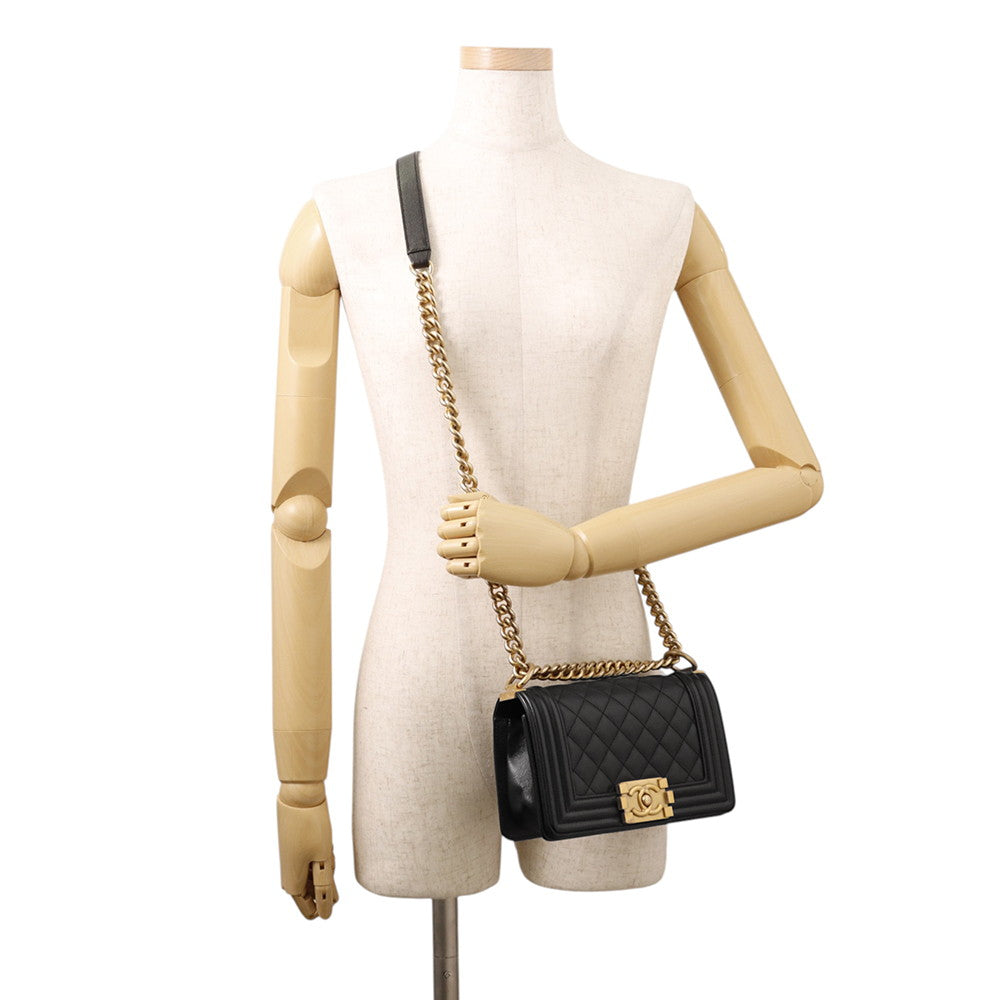 CHANEL Boy Chanel ChainShoulder Bag BlackA67085 Caviar Leather Size 20