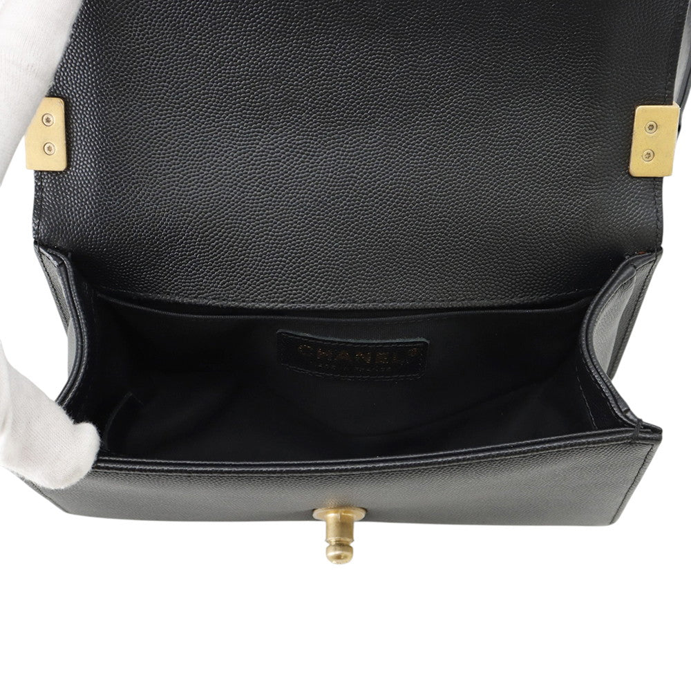 CHANEL Boy Chanel ChainShoulder Bag BlackA67085 Caviar Leather Size 20