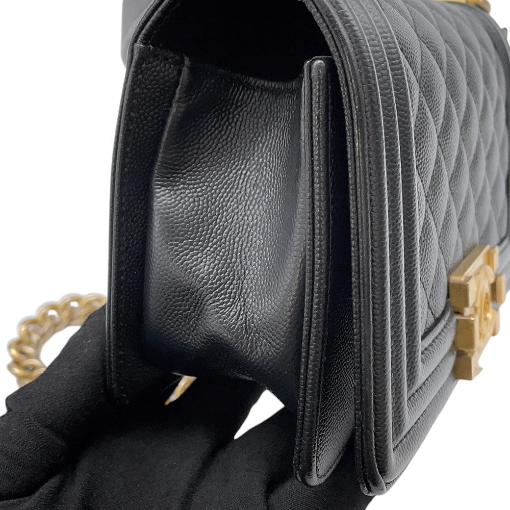 CHANEL Boy Chanel ChainShoulder Bag BlackA67085 Caviar Leather Size 20