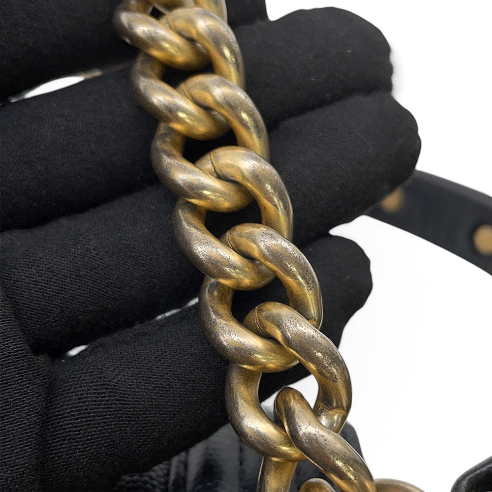 CHANEL Boy Chanel ChainShoulder Bag BlackA67085 Caviar Leather Size 20