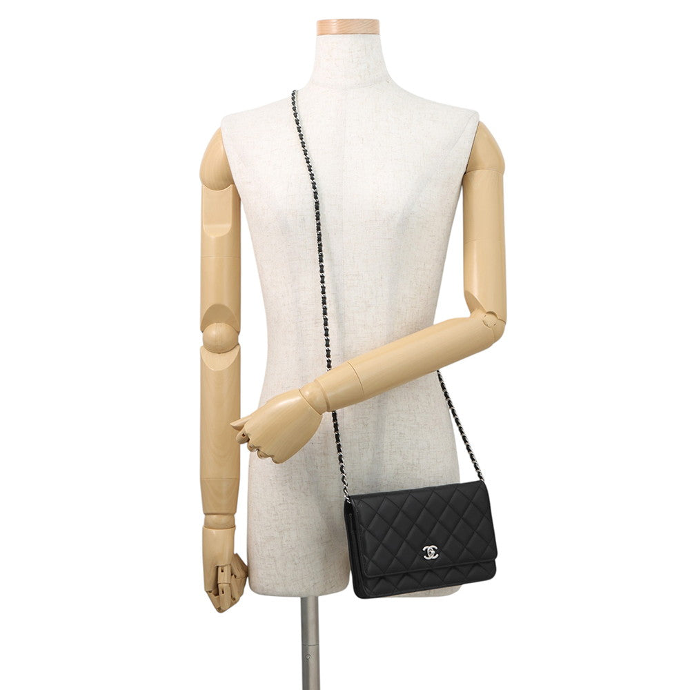 CHANEL Classic Matelasse Chain Wallet BlackAP4241-Y01480-C3906 Lambskin