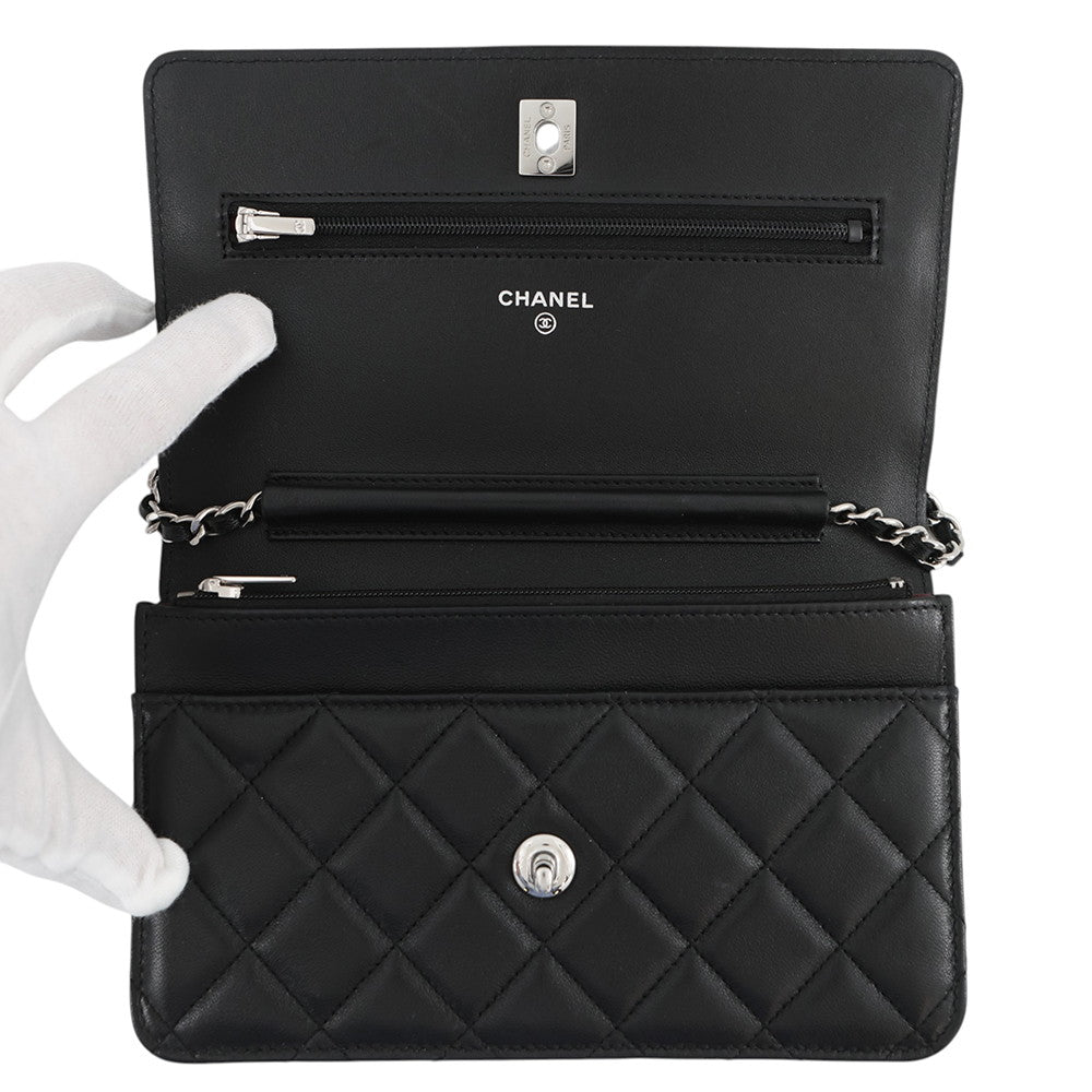 CHANEL Classic Matelasse Chain Wallet BlackAP4241-Y01480-C3906 Lambskin