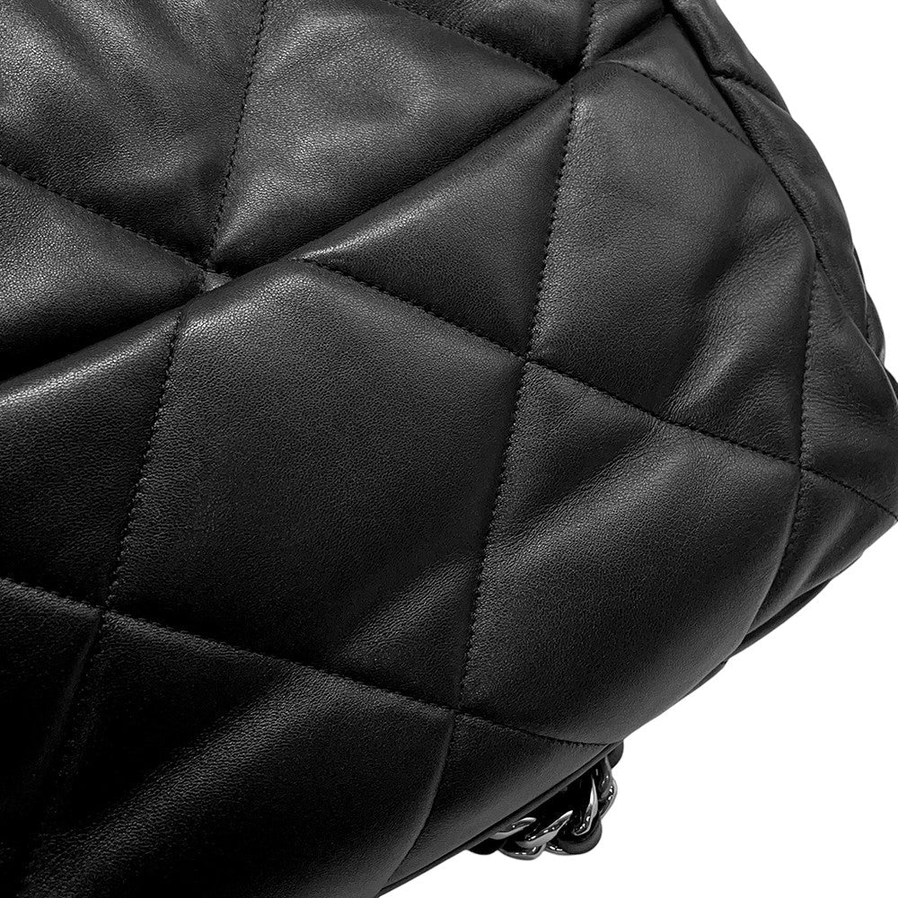 CHANEL CHANEL19 CHANEL19 Matelasse Shoulder Bag BlackAS1161 Shiny Lambskin