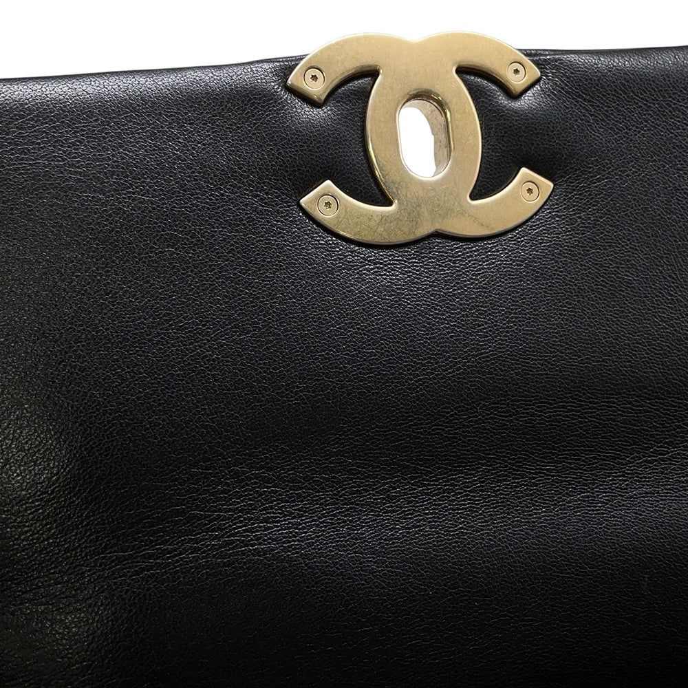CHANEL CHANEL19 CHANEL19 Matelasse Shoulder Bag BlackAS1161 Shiny Lambskin