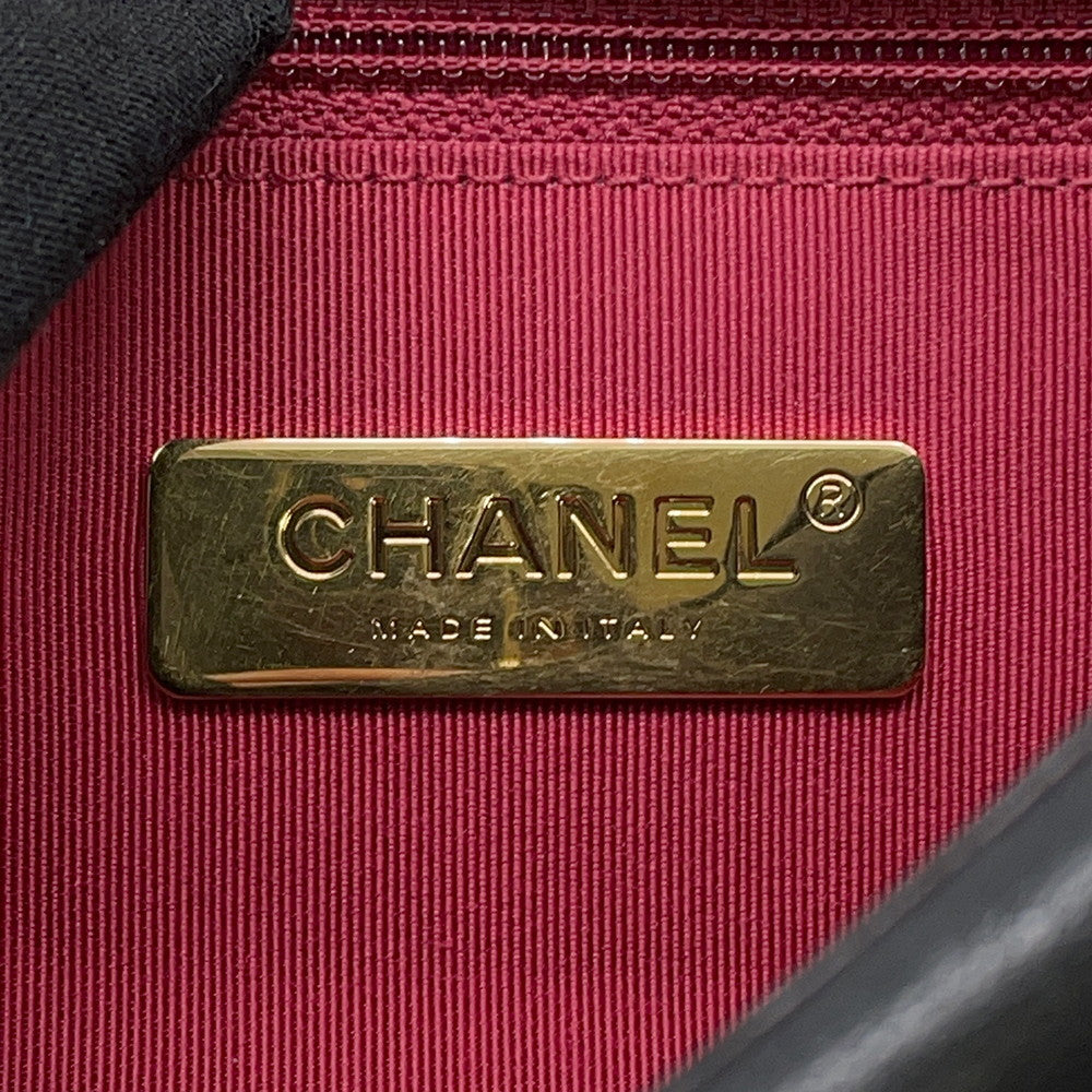 CHANEL CHANEL19 CHANEL19 Matelasse Shoulder Bag BlackAS1161 Shiny Lambskin