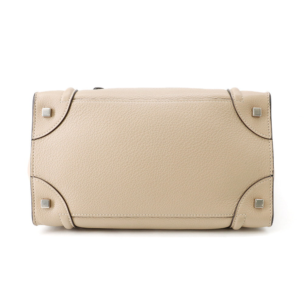 CELINE Luggage shopper Beige Leather Size Mini