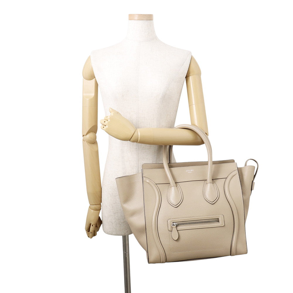 CELINE Luggage shopper Beige Leather Size Mini