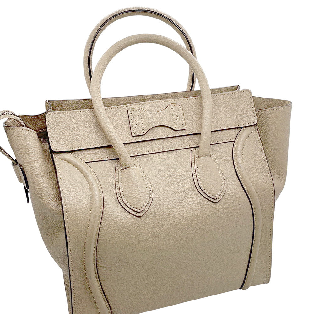 CELINE Luggage shopper Beige Leather Size Mini