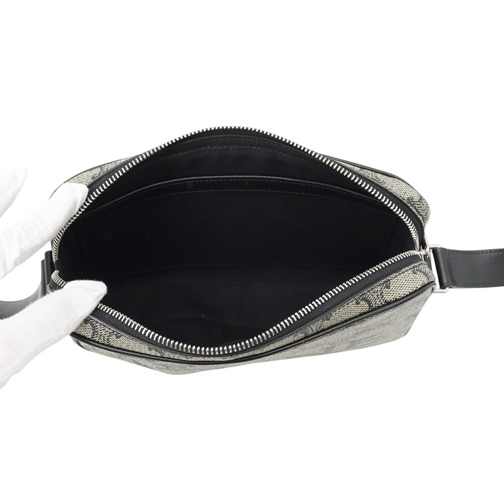 CELINE Triomphe Shoulder Bag Gray/Black194502 PVC Leather