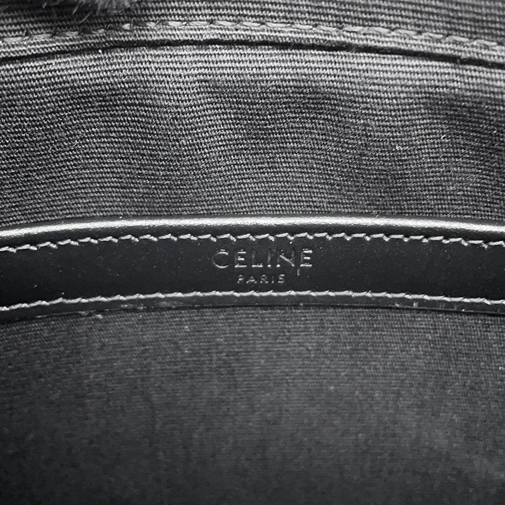 CELINE Triomphe Shoulder Bag Gray/Black194502 PVC Leather