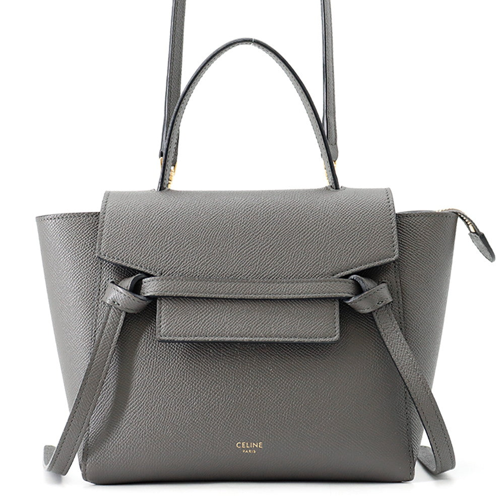 CELINE Belt bag Gray189003 Leather Size Nano