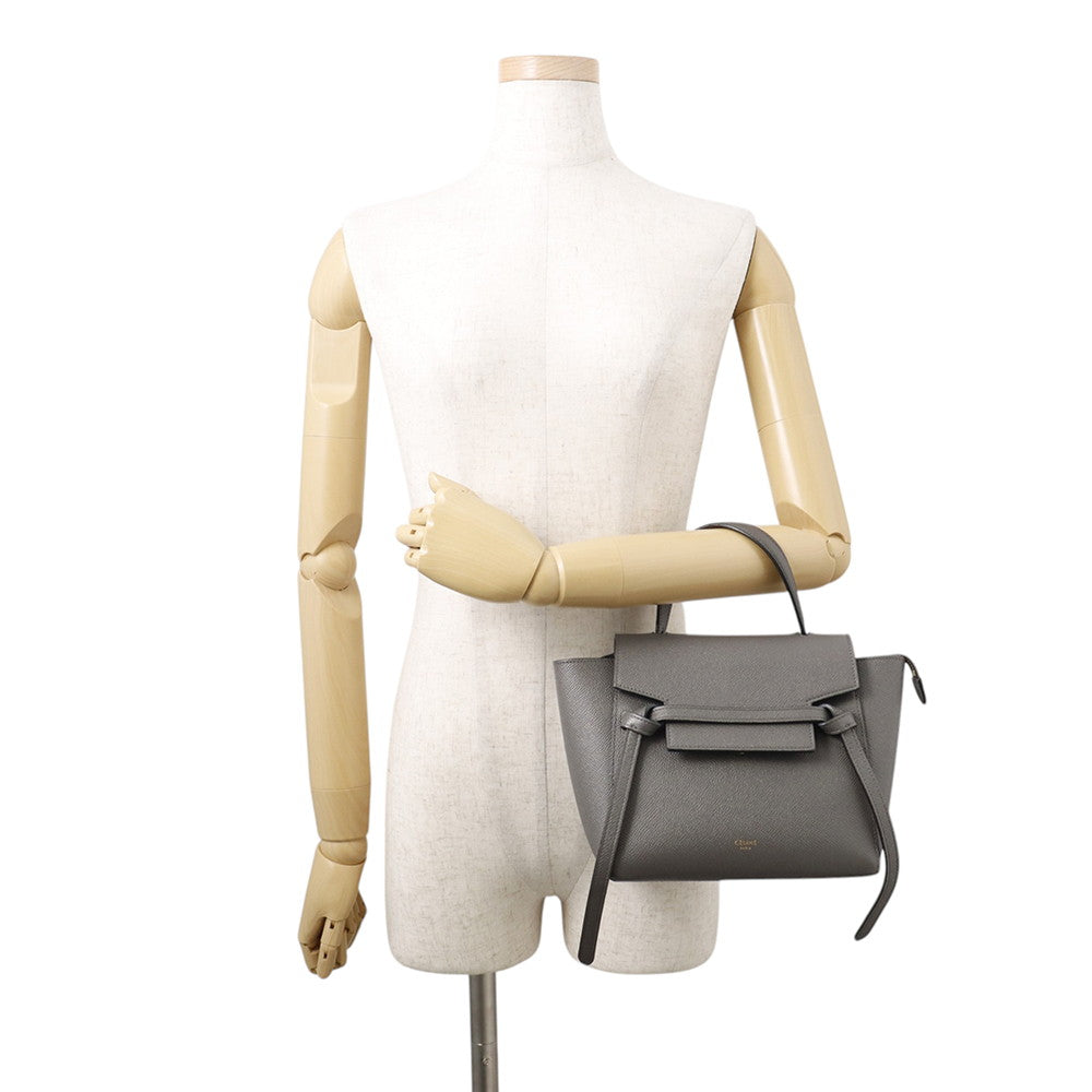 CELINE Belt bag Gray189003 Leather Size Nano