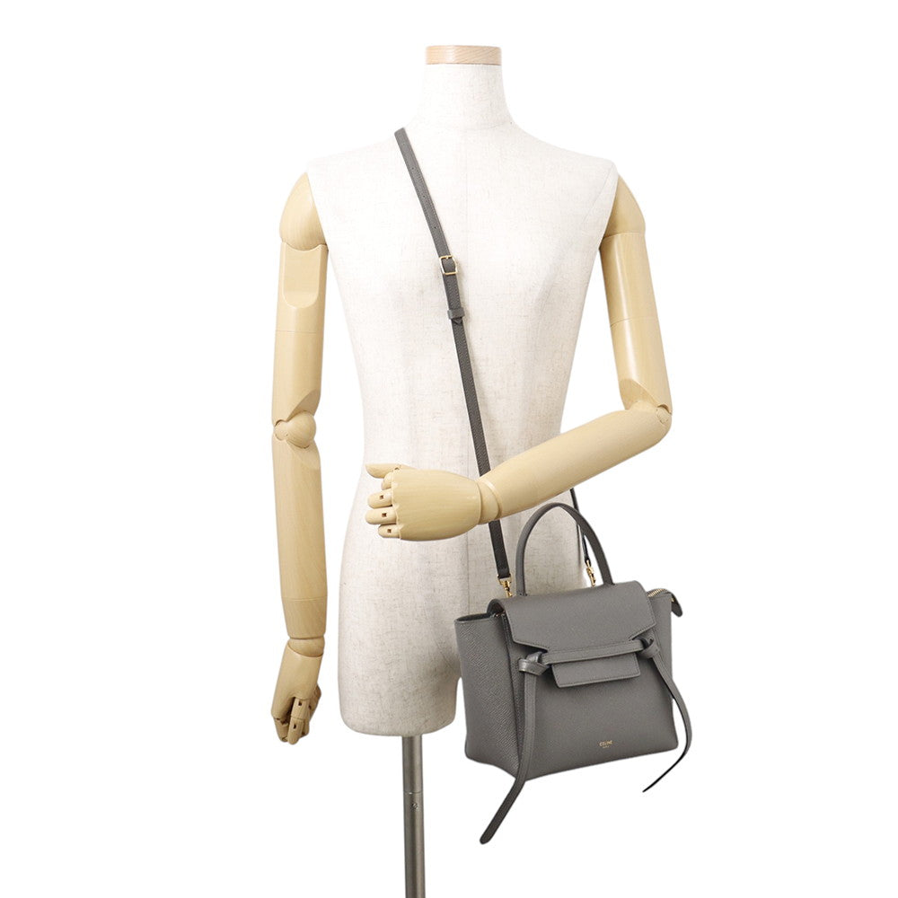 CELINE Belt bag Gray189003 Leather Size Nano