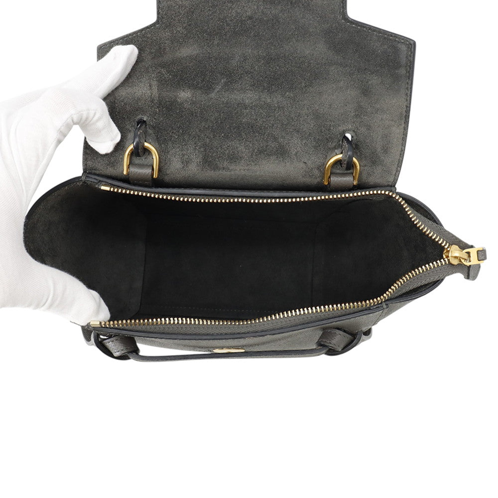 CELINE Belt bag Gray189003 Leather Size Nano
