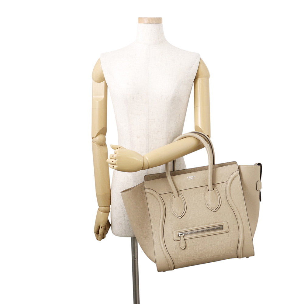 CELINE Luggage shopper Beige Leather Size Mini