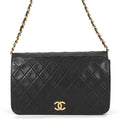 CHANEL Matelasse Push Lock ChainShoulder Bag Black Lambskin