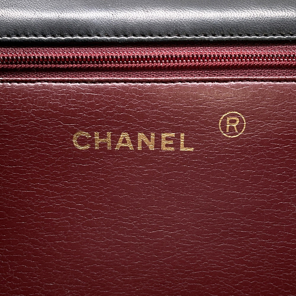CHANEL Matelasse Push Lock ChainShoulder Bag Black Lambskin