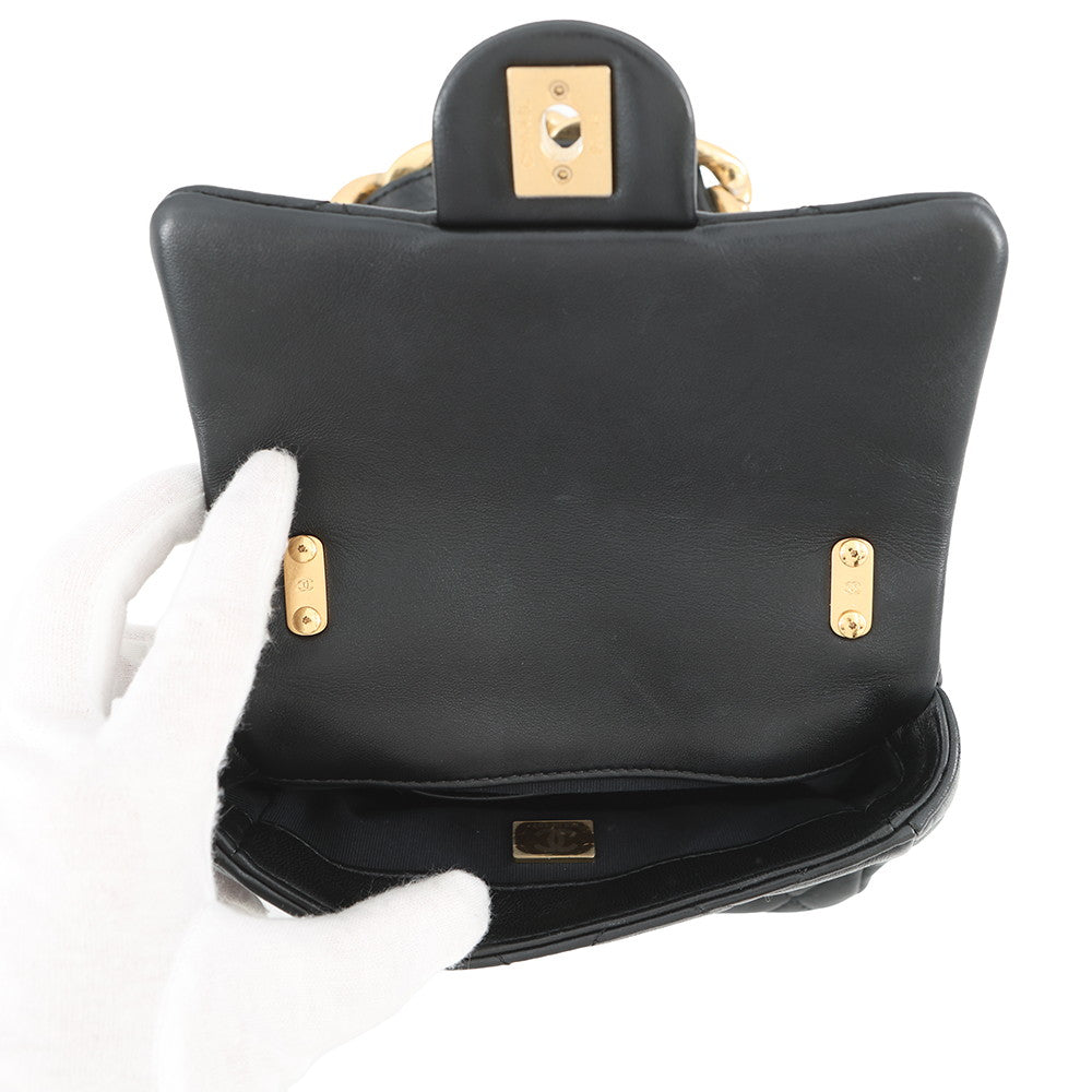 CHANEL Matelasse Chain Shoulder Bag BlackAS3214 Leather