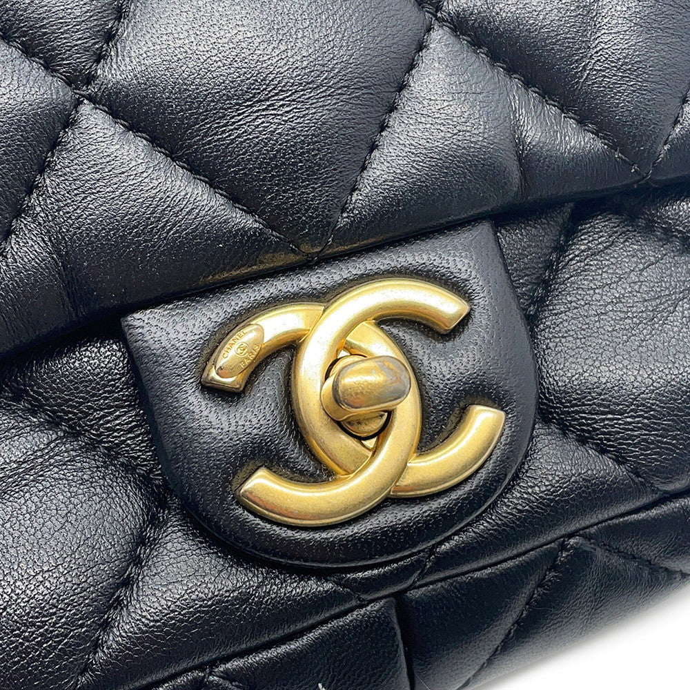 CHANEL Matelasse Chain Shoulder Bag BlackAS3214 Leather