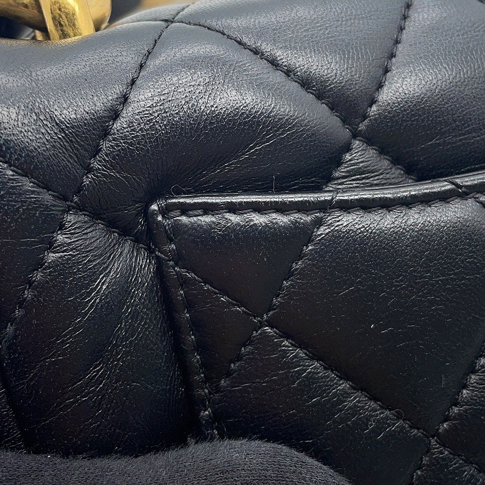 CHANEL Matelasse Chain Shoulder Bag BlackAS3214 Leather