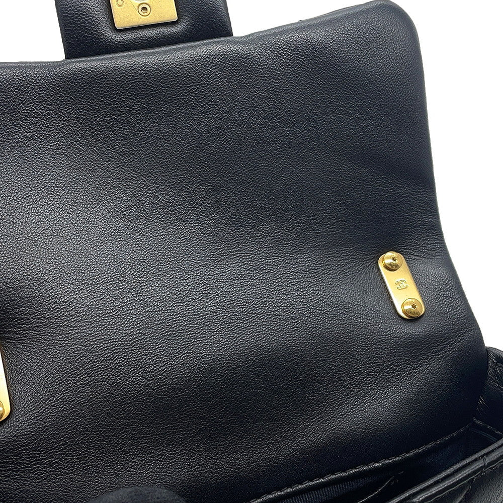 CHANEL Matelasse Chain Shoulder Bag BlackAS3214 Leather
