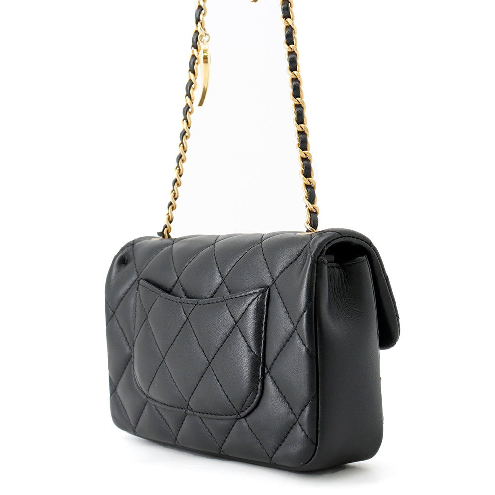 CHANEL Matelasse Chain Shoulder Bag BlackAS3456 Lambskin Size Mini