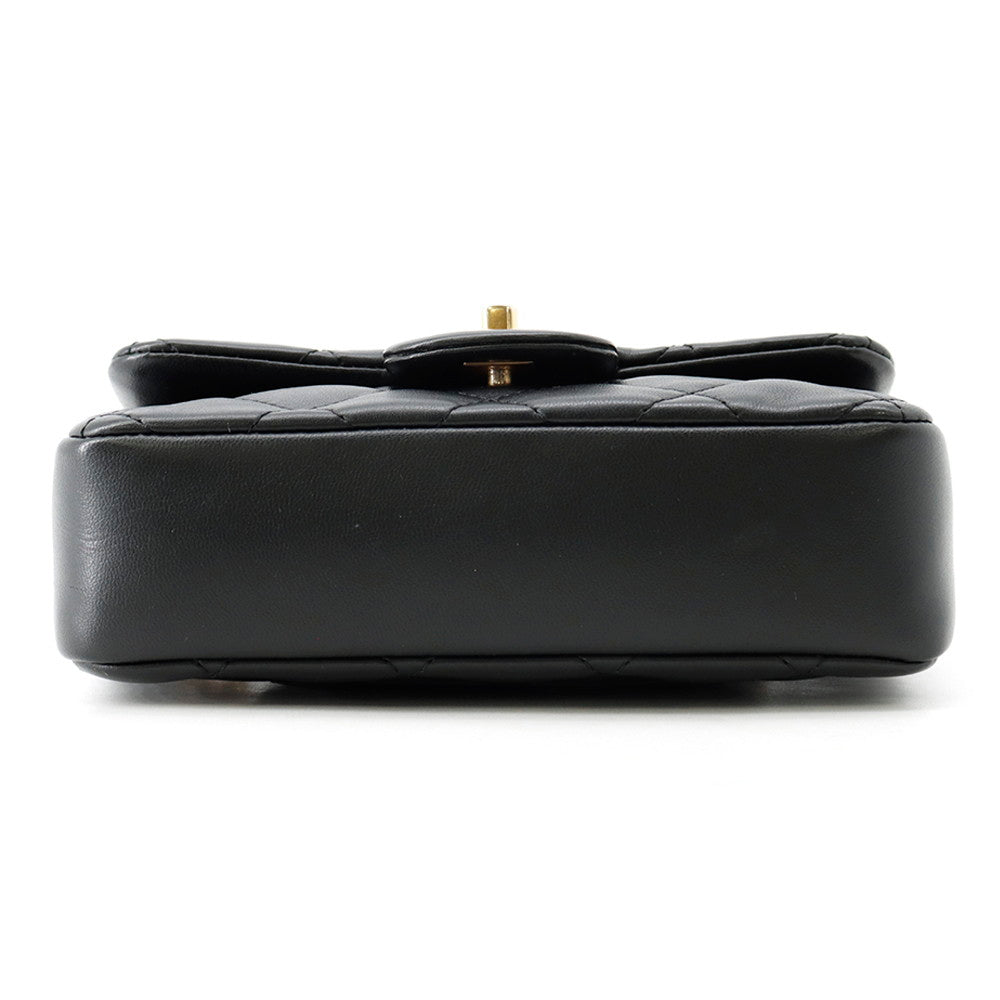 CHANEL Matelasse Chain Shoulder Bag BlackAS3456 Lambskin Size Mini