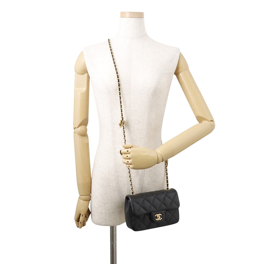 CHANEL Matelasse Chain Shoulder Bag BlackAS3456 Lambskin Size Mini
