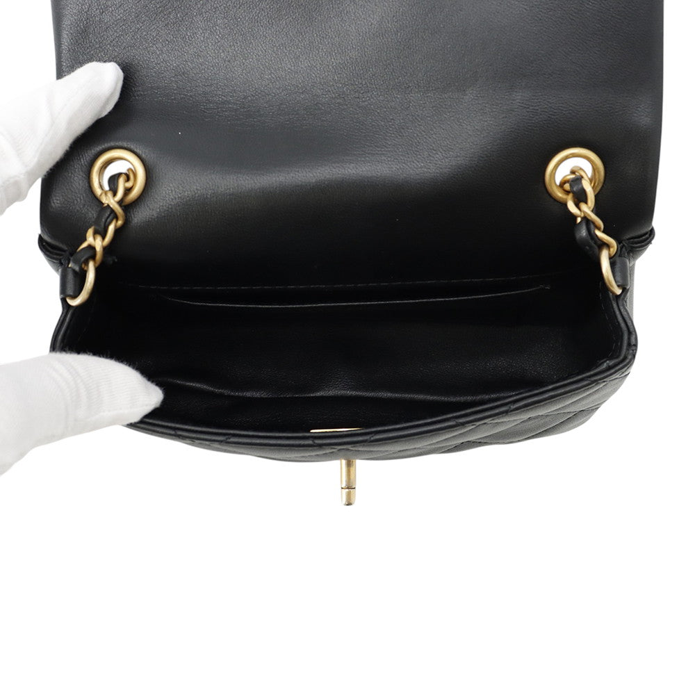 CHANEL Matelasse Chain Shoulder Bag BlackAS3456 Lambskin Size Mini