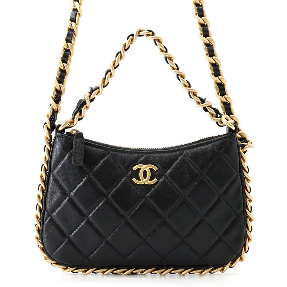 CHANEL Matelasse 2way Bag BlackAP3487 Lambskin