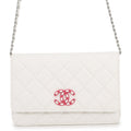 CHANEL Matelasse Chain wallet WhiteAP3709 Caviar Leather