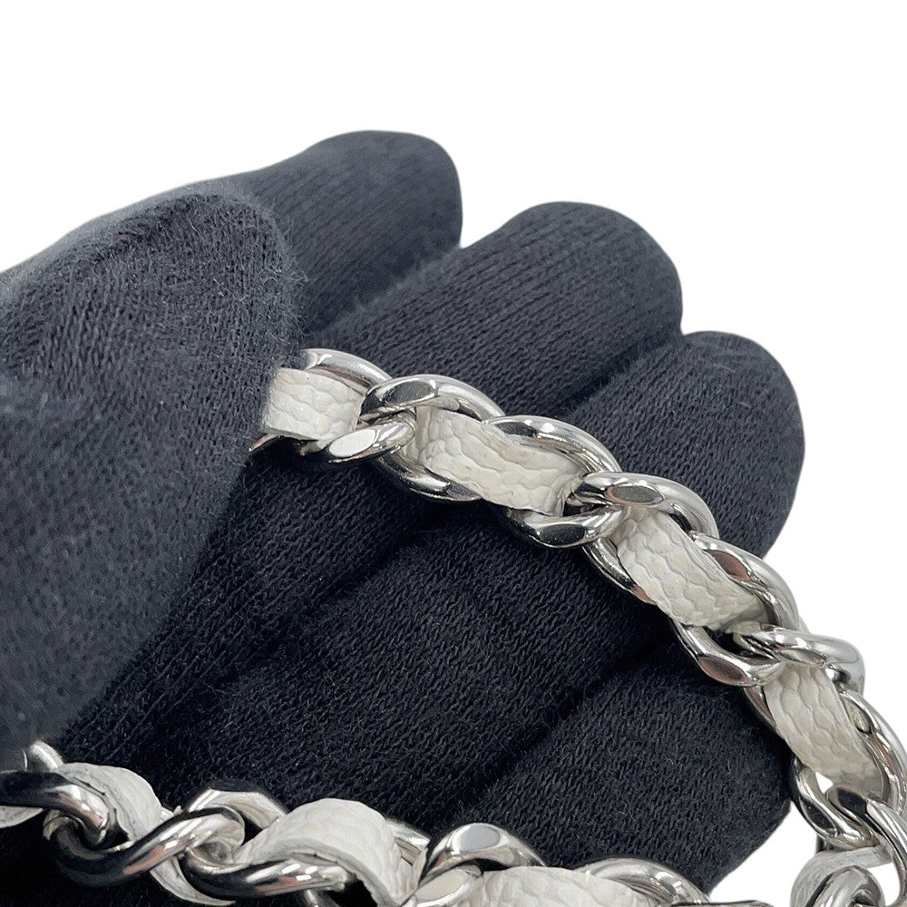 CHANEL Matelasse Chain wallet WhiteAP3709 Caviar Leather