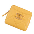 CHANEL Matelasse 19 Coin purse YellowAP2086 Lambskin