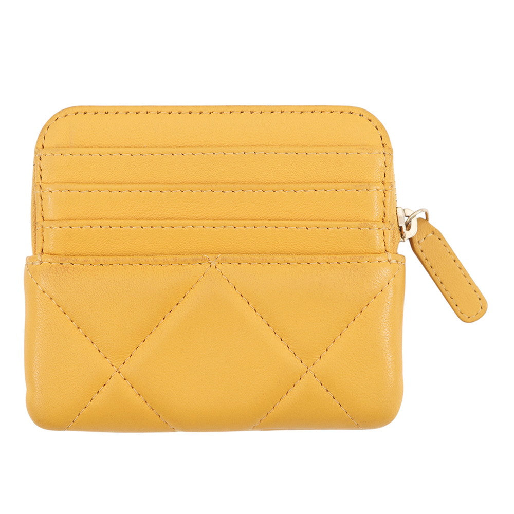 CHANEL Matelasse 19 Coin purse YellowAP2086 Lambskin