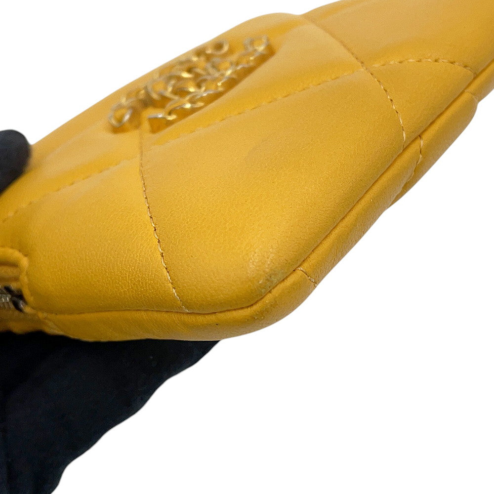 CHANEL Matelasse 19 Coin purse YellowAP2086 Lambskin