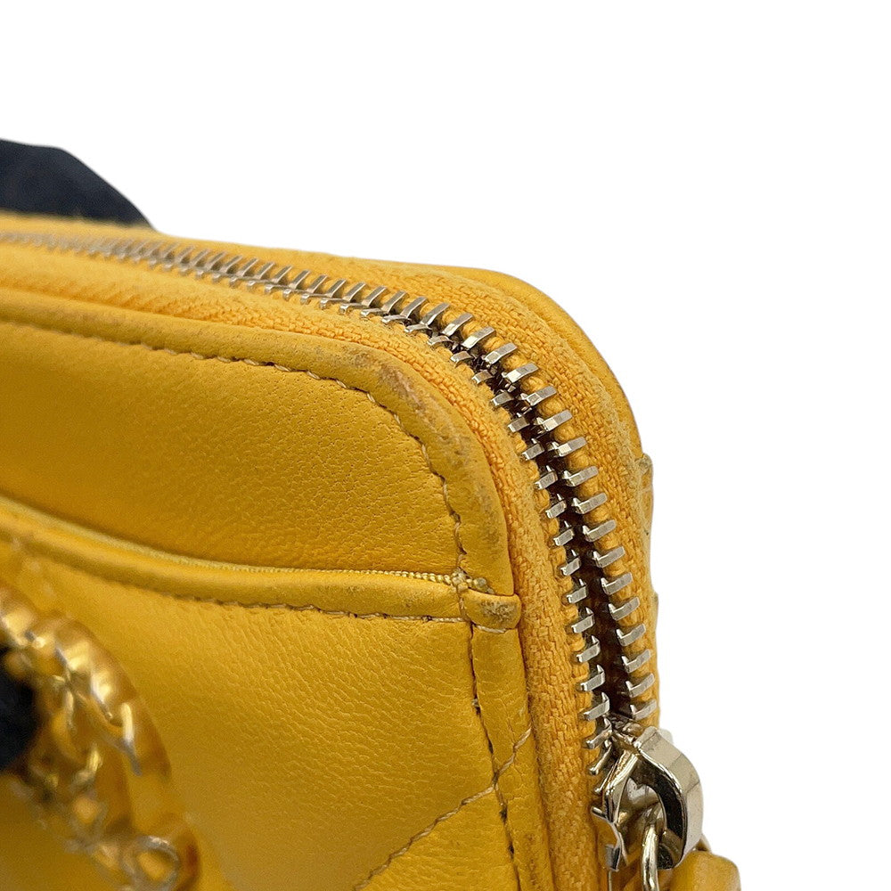 CHANEL Matelasse 19 Coin purse YellowAP2086 Lambskin