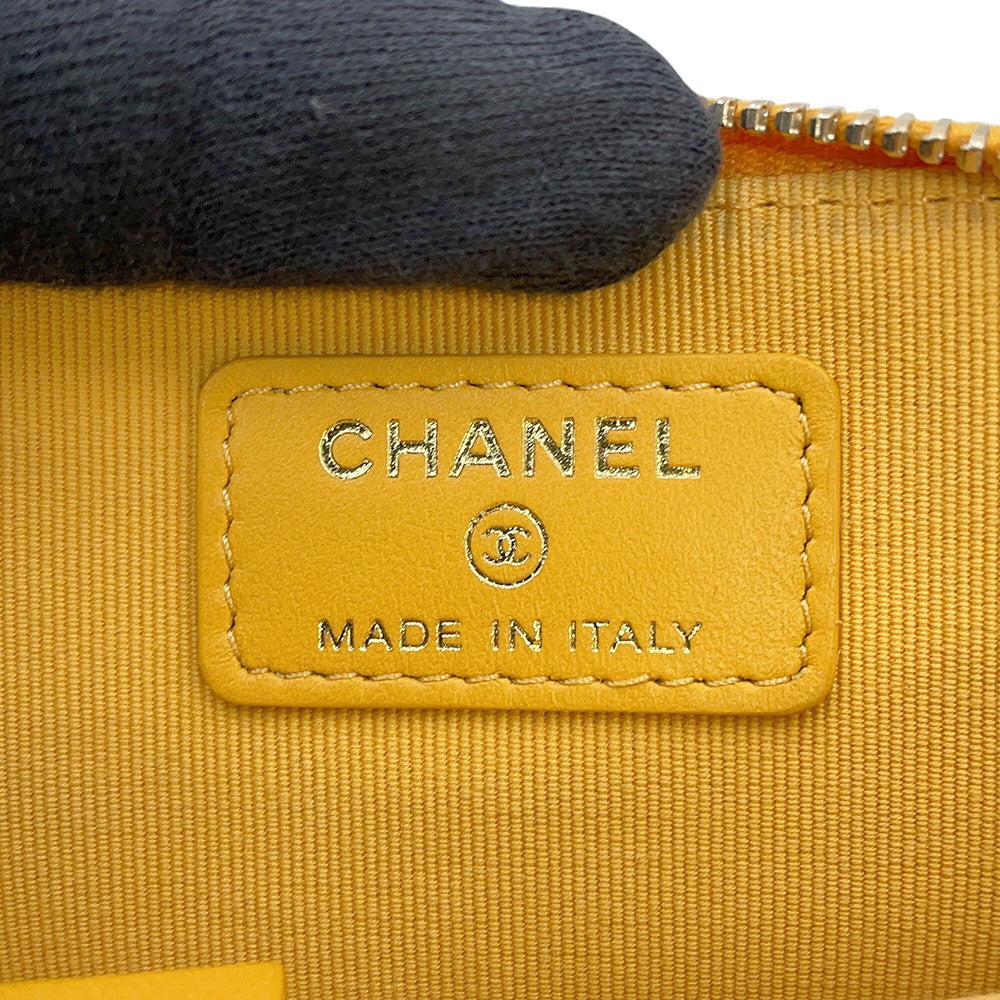 CHANEL Matelasse 19 Coin purse YellowAP2086 Lambskin