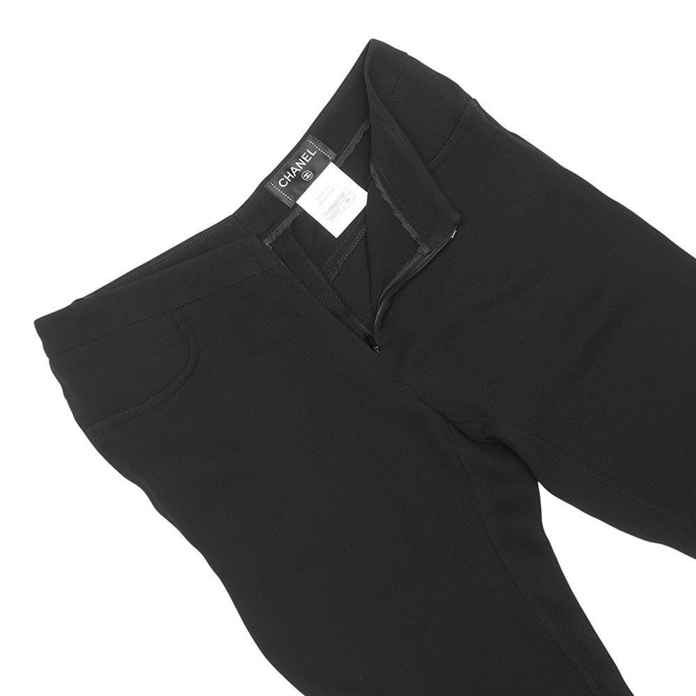 CHANEL Pants Size 34 BlackP50768V37527 Silk100%