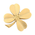 CHANEL Clover Brooch Gold Metal