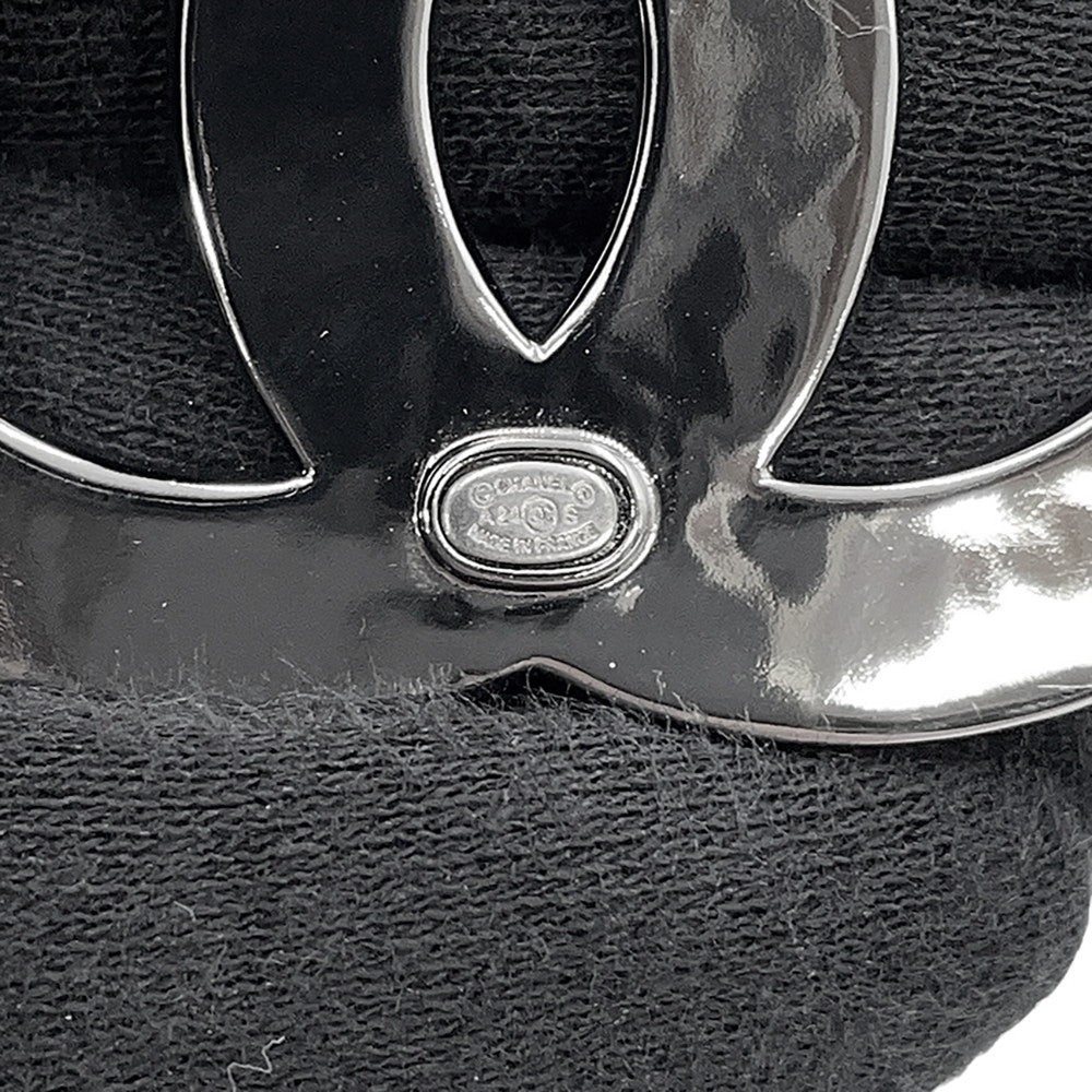 CHANEL Clover Pattern CC Logo Brooch Silver/BlackABD399-B16775-NY365 Metal